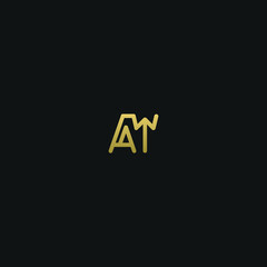 Unique minimal and creative style golden and black color AY or YA initial based logo