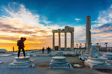 Naklejka premium The Temple of Apollo in Side Town of Antalya Province of Turkey