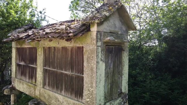 stone barn called h&oacute;rreo that is an old system of storage of the harvest in Galicia
