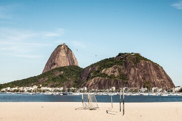 Scenic view of Parque do Flamengo and Sugarloaf Mountain in Rio De Janeiro, Brazil