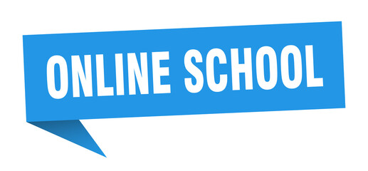 online school banner. online school speech bubble. online school sign