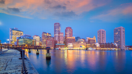 Fototapeta na wymiar Boston city downtown skyline USA