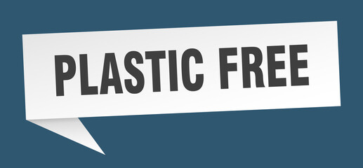 plastic free banner. plastic free speech bubble. plastic free sign