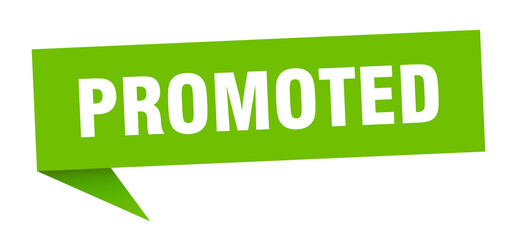 promoted banner. promoted speech bubble. promoted sign