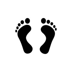 Fototapeta na wymiar Black silhouette of footprint. Human footprint track. Footprint clip. Vector illustration.