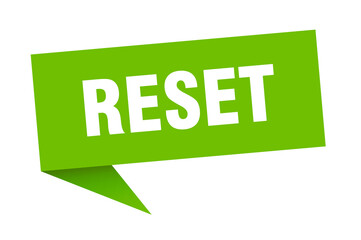 reset banner. reset speech bubble. reset sign