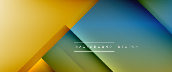 Square shapes composition, fluid gradient geometric abstract background. 3D shadow effects, modern design template