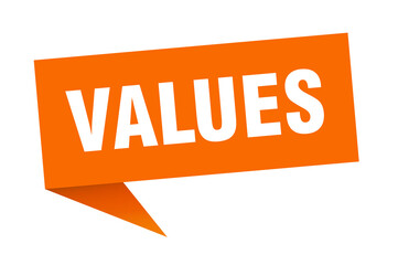 values banner. values speech bubble. values sign