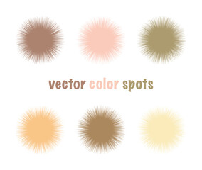 Set of vector color editable fur spots. Nude pastel circles. Gentle beige abstract shapes for your design