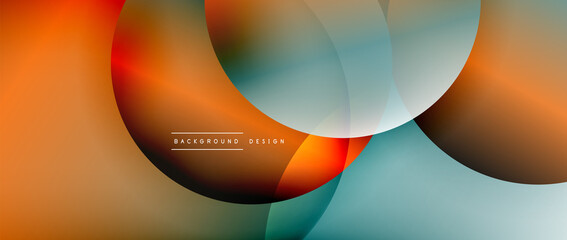 Circle modern geometric abstract background with liquid gradients