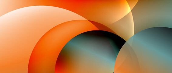 Circle modern geometric abstract background with liquid gradients