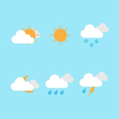 Obraz premium weather icon set vector illustration
