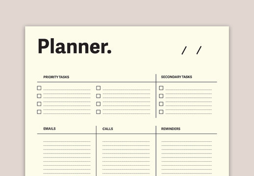 Minimal Planner Layout