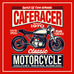 “Caferacer Motorcycle"  was created with Adobe illustrator. Can be used for digital printing and screen printing