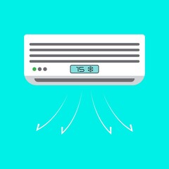 Air conditioner flat icon vector