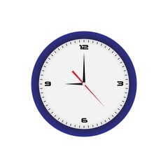Analog clock flat vector icon, on white background.