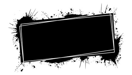 brush painted ink stamp banner on white background	