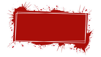 red brush painted ink stamp banner on white background	