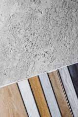 laminate flooring planks variations on concrete floor