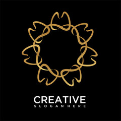 Dental or Dentist Vector Logo, Monoline Flower, People, Teeth Dental Logo Designs, dental circle