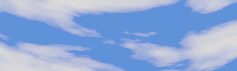 Blue sky clouds background . Beautiful landscape with clouds . Panorama of a blue sky with white clouds 3d render