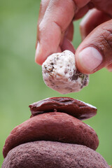 hand holding easter eggs