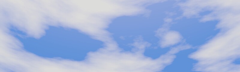 Blue sky clouds background . Beautiful landscape with clouds . Panorama of a blue sky with white clouds 3d render
