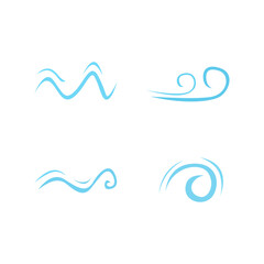 Blue waves, line art geometric art - logo purposes