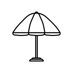 beach parasol icon, line style