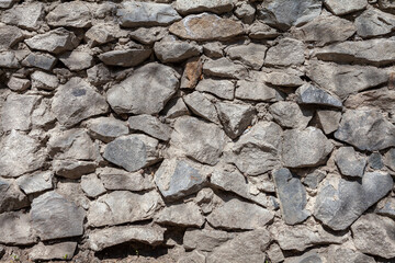 background, texture of a gray stone wall