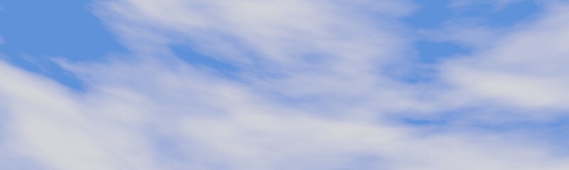 Blue sky clouds background . Beautiful landscape with clouds . Panorama of a blue sky with white clouds 3d render