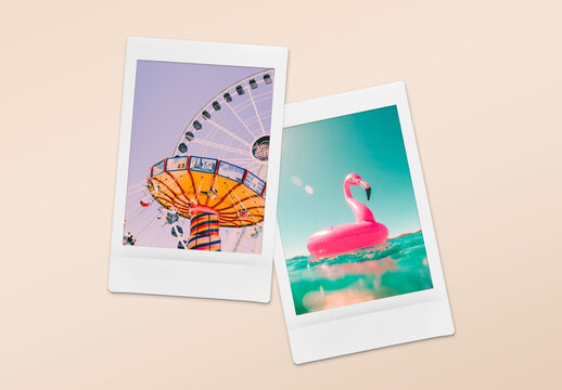 Instant Photo Snapshot Pictures Mockup