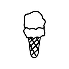 ice cream cone icon, line style