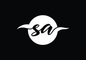 Initial Monogram Letter S A Logo Design Vector Template. S A Letter Logo Design