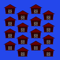 FARM HOUSE BACKGROUND, ON BLUE