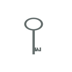 Design object, silver Key on white