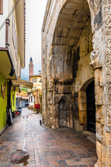 Obraz premium Colorful historical Kaleici Houses view in Antalya City.