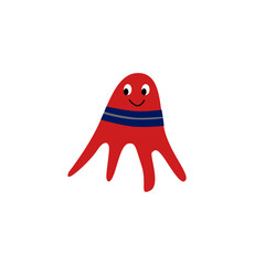Cute pink Kids Octopus art illustration