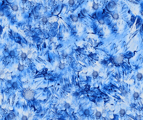 batik style seamless pattern. Hand drawn print. Ink textured japanese background. Modern batik wallpaper tile. Watercolor endless backdrop.