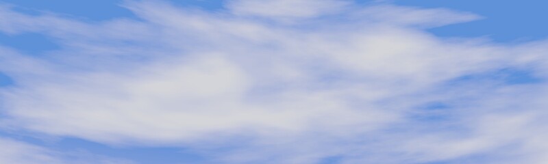 Blue sky clouds background . Beautiful landscape with clouds . Panorama of a blue sky with white clouds 3d render