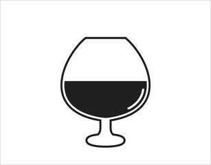 wine glass icon, illustration, logo design