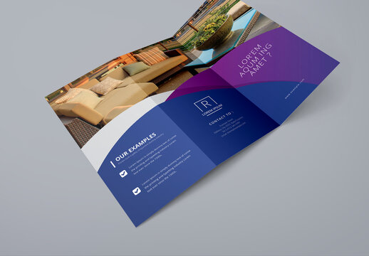 Multipurpose Trifold Brochure with Purple Accents