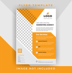 Digital Marketing Flyer Template With Yellow Color