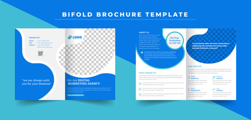 Digital Marketing Bifold Brochure With Blue Color