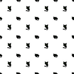 vector and illustration seamless pattern with black cats
