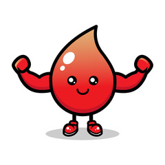 Cute blood mascot design illustration