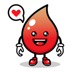 Cute blood mascot design illustration