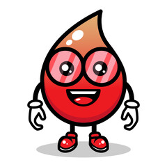 Cute blood mascot design illustration