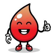 Cute blood mascot design illustration