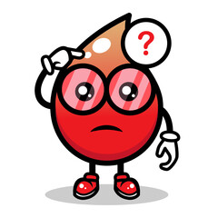 Cute blood mascot design illustration